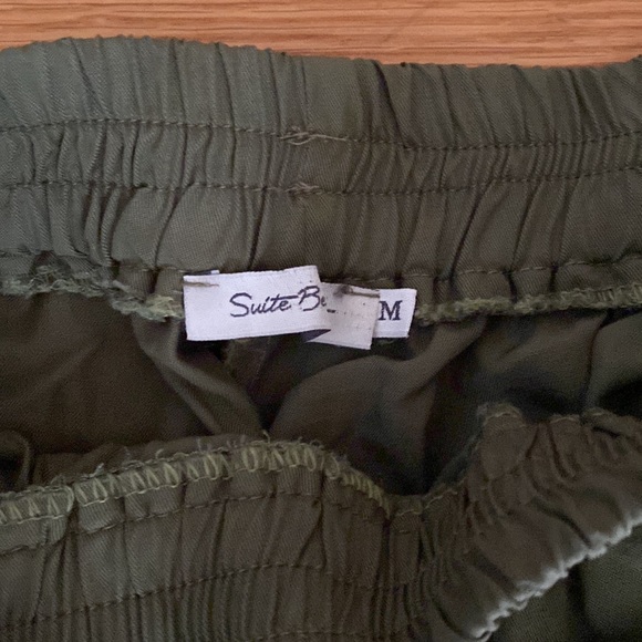 Suite Benedict Green Satin Joggers - Picture 3 of 3